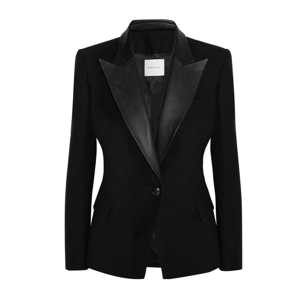 Pierre Balmain's black wool-gabardine blazer Sz36